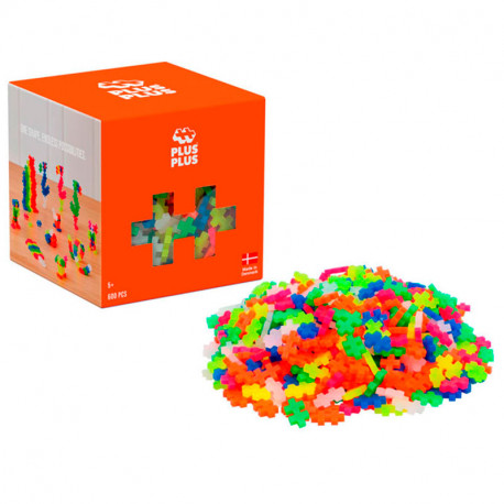 plus plus mini cubo 600 piezas colores neon juguete de construccion