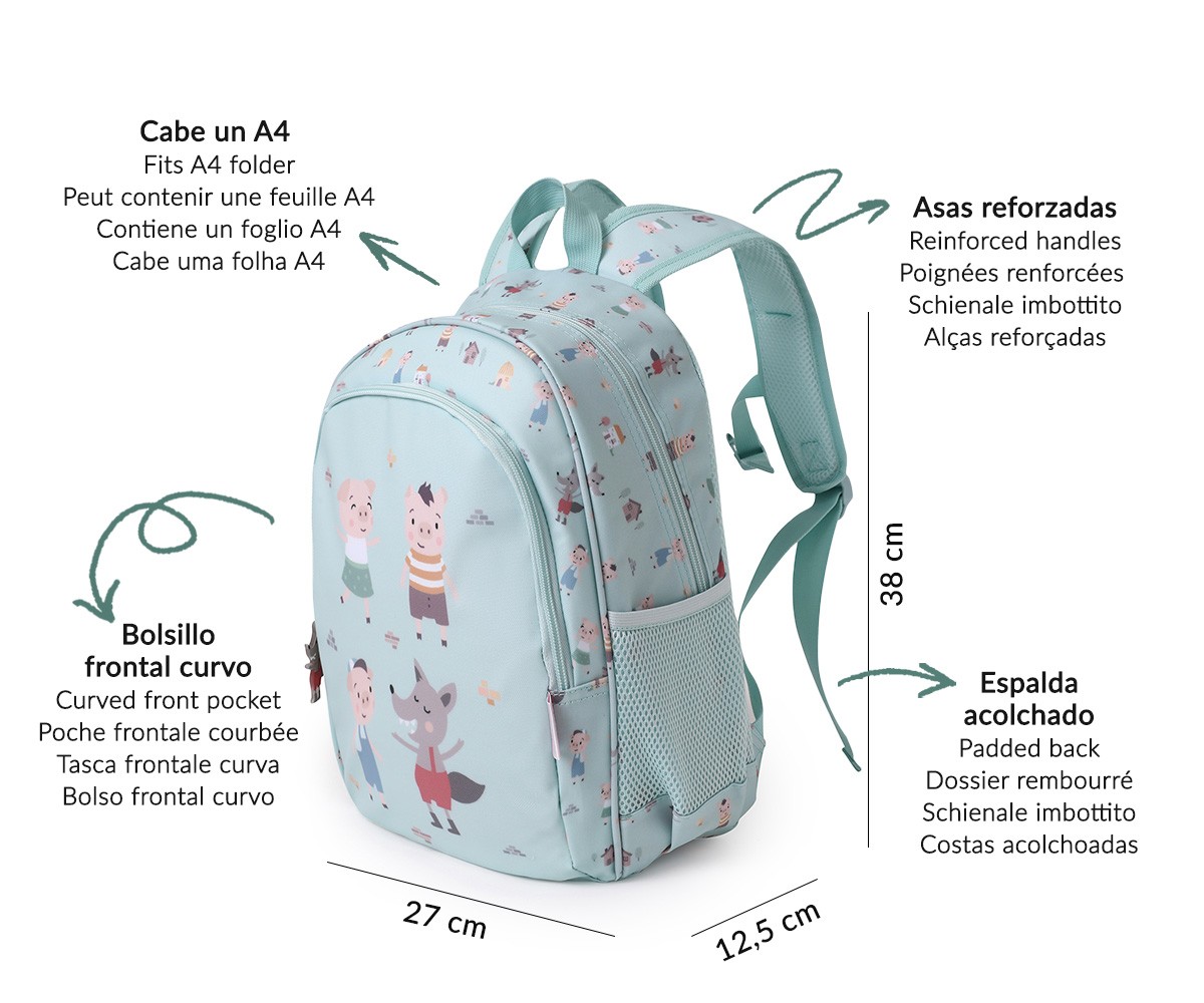 MOCHILA TRES CERDITOS MEDIANA - TUTETE 4 MOCHILA TRES CERDITOS MEDIANA - TUTETE - Imagen 4