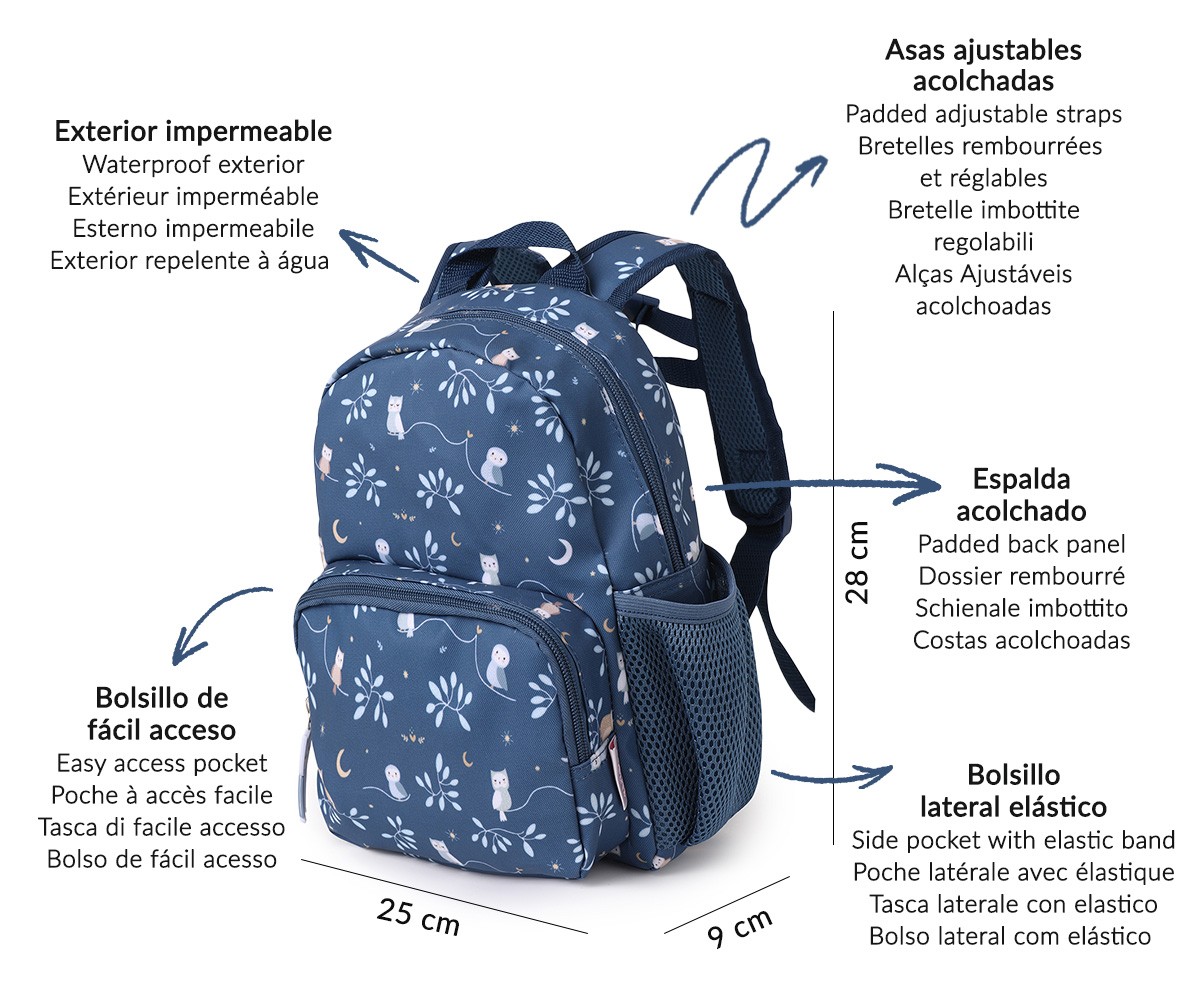 MOCHILA BUHO INFANTIL - IMPERMEABLE- TUTUTE 3 MOCHILA BUHO INFANTIL - IMPERMEABLE- TUTUTE - Imagen 3