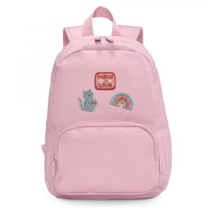 Mochila Solid Color Pink + 6 Parches Autoadhesivos Fantasy