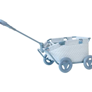 CARRITO PARA JUGUETES VICHY AZUL- MONNEKA